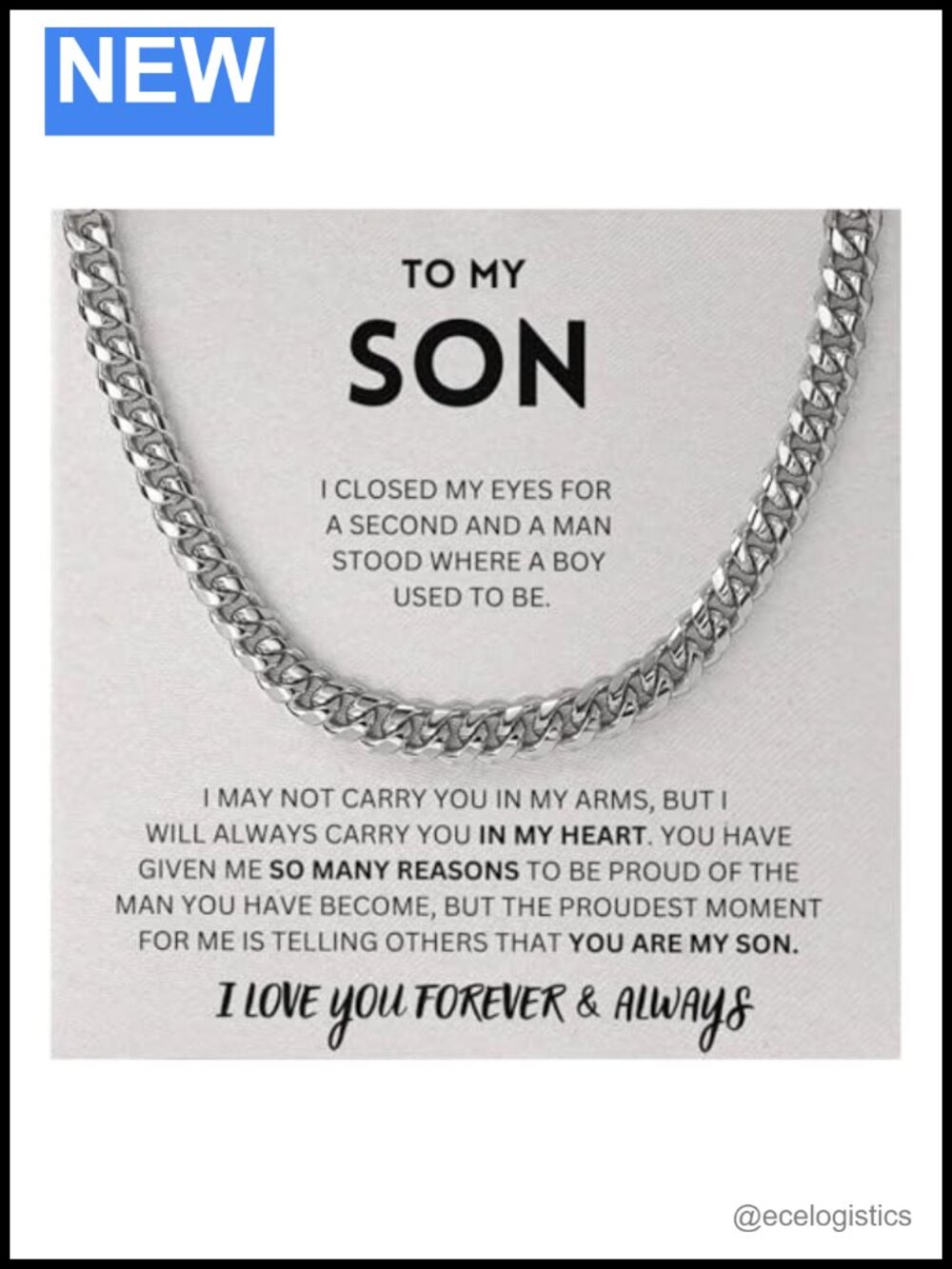 Mens Cuban Link Chain Necklace Stainless Steel 5mm 18-22" Gift for Son